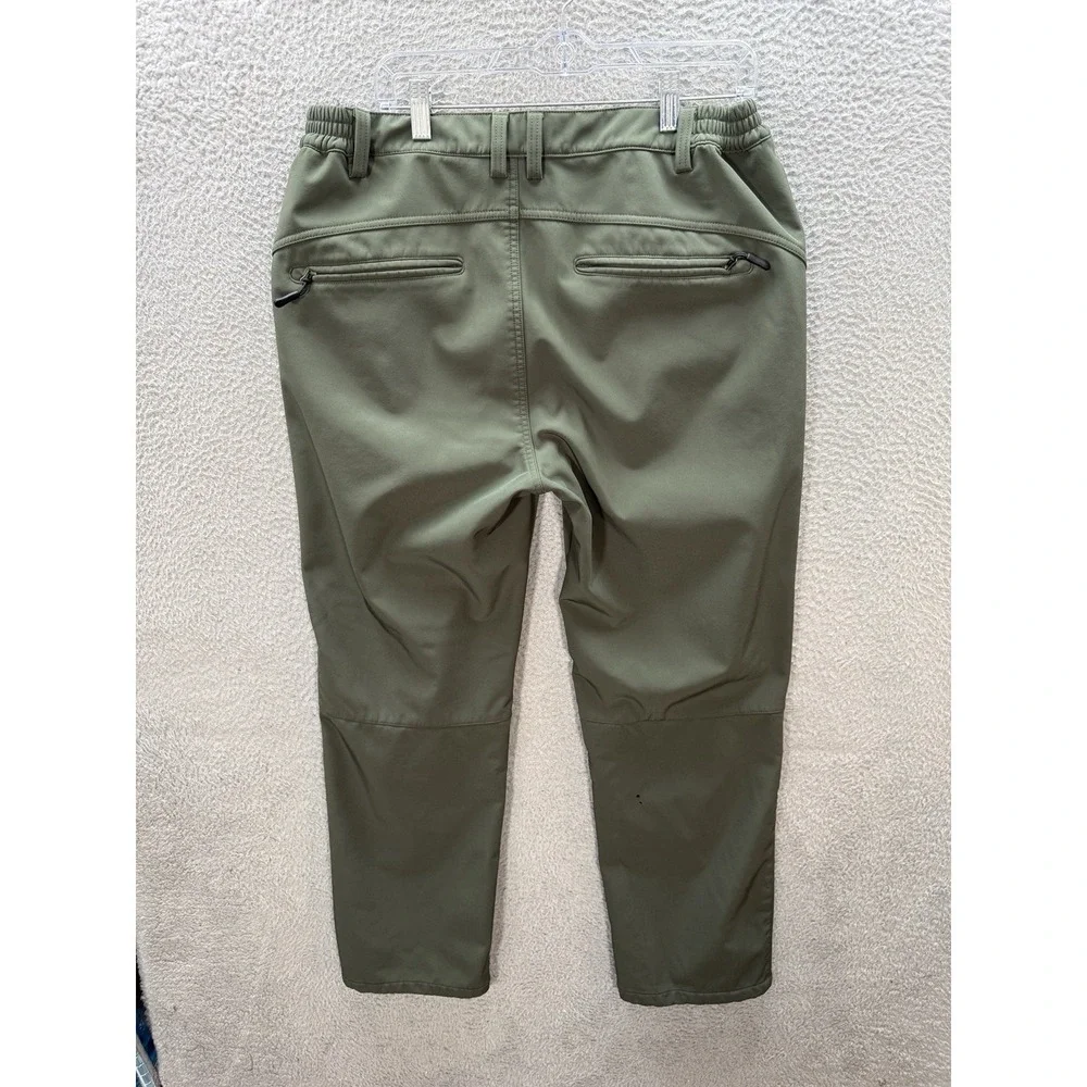 Outdoor Sports Pants Mens 36 Green Fleece Lined Performance Articulated‎ Knee